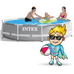 Intex Prism Πισίνα PVC με Μεταλλικό Σκελετό & Αντλία Φίλτρου 366x366x76εκ.